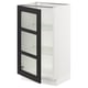 SEKTION Gabinete bajo+puerta de vidrio, blanco/Lerhyttan teñido en negro, 18x15x30 "
