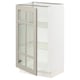 SEKTION Gabinete bajo+puerta de vidrio, blanco/Stensund beige, 18x15x30 "