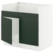SEKTION Gabinete bjo fregadero doble HAVSEN, blanco/Havstorp verde oscuro, 36x24x30 "