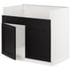 SEKTION Gabinete bjo fregadero doble HAVSEN, blanco/Lerhyttan teñido en negro, 36x24x30 "