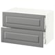 SEKTION Gabinete de pared+2 cajones, blanco Maximera/Bodbyn gris, 30x15x20 "