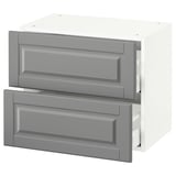 SEKTION Gabinete de pared+2 cajones, blanco Maximera/Bodbyn gris, 24x15x20 "