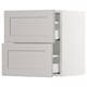 SEKTION Gabinete de pared+2 cajones, blanco Maximera/Lerhyttan gris claro, 18x15x20 "