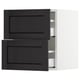 SEKTION Gabinete de pared+2 cajones, blanco Maximera/Lerhyttan teñido en negro, 18x15x20 "