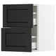 SEKTION Gabinete de pared+2 cajones, blanco Maximera/Lerhyttan teñido en negro, 15x15x20 "