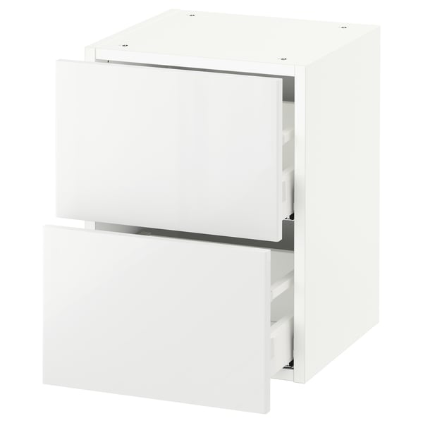 SEKTION Gabinete de pared+2 cajones, blanco Maximera/Ringhult blanco, 15x15x20 "