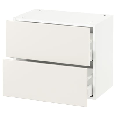 SEKTION Gabinete de pared+2 cajones, blanco Maximera/Veddinge blanco, 24x15x20 "
