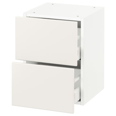 SEKTION Gabinete de pared+2 cajones, blanco Maximera/Veddinge blanco, 15x15x20 "