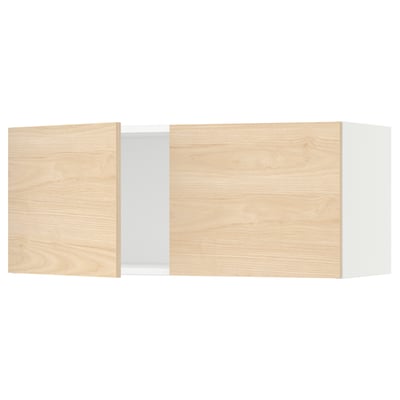 SEKTION Gabinete de pared+2 puertas, blanco/Askersund efecto de fresno claro, 36x15x15 "