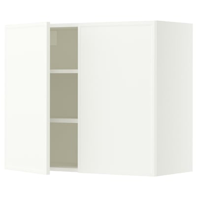 SEKTION Gabinete de pared+2 puertas, blanco/Aspudden blanco mate, 36x15x30 "