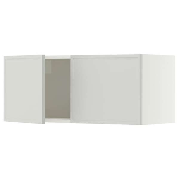 SEKTION Gabinete de pared+2 puertas, blanco/Aspudden gris claro, 36x15x15 "