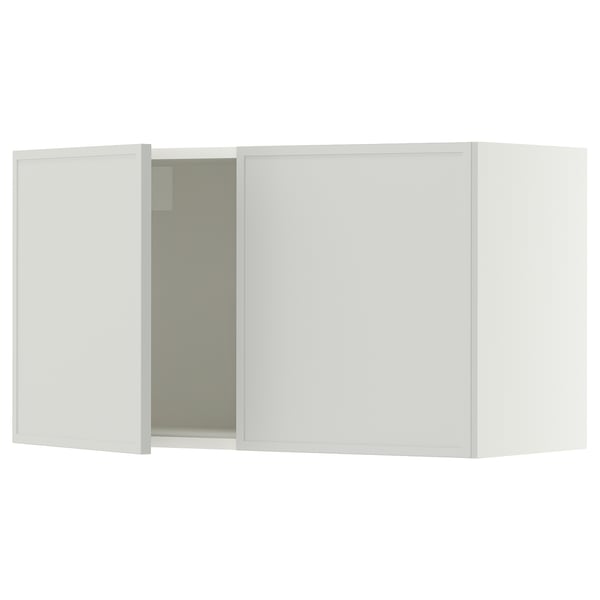 SEKTION Gabinete de pared+2 puertas, blanco/Aspudden gris claro, 36x15x20 "
