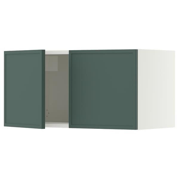 SEKTION Gabinete de pared+2 puertas, blanco/Aspudden gris verdoso oscuro, 30x15x15 "