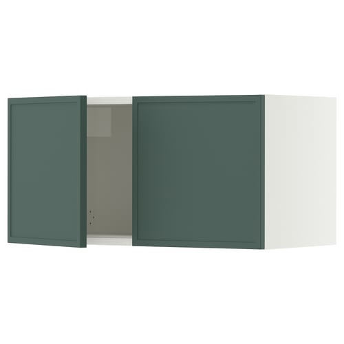 SEKTION Gabinete de pared+2 puertas, blanco/Aspudden gris verdoso oscuro, 30x15x15 "