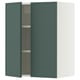 SEKTION Gabinete de pared+2 puertas, blanco/Aspudden gris verdoso oscuro, 24x15x30 "