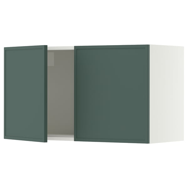 SEKTION Gabinete de pared+2 puertas, blanco/Aspudden gris verdoso oscuro, 36x15x20 "