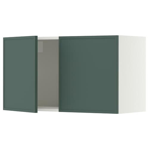 SEKTION Gabinete de pared+2 puertas, blanco/Aspudden gris verdoso oscuro, 36x15x20 "