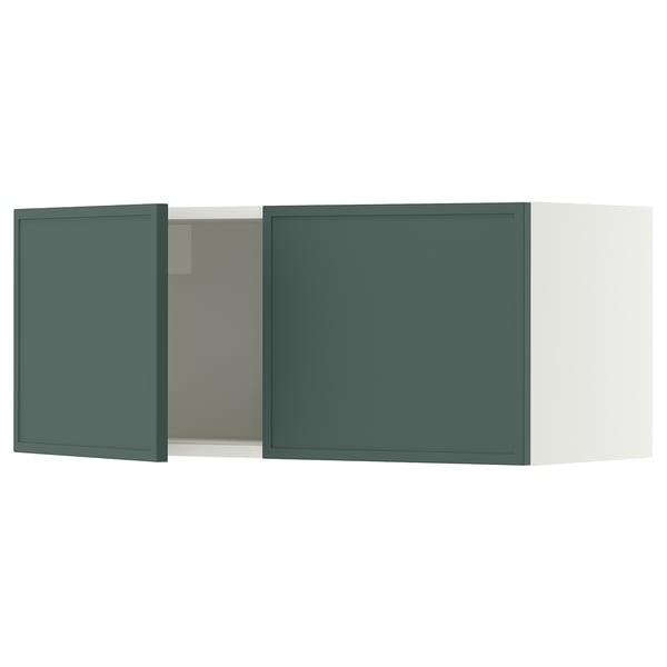 SEKTION Gabinete de pared+2 puertas, blanco/Aspudden gris verdoso oscuro, 36x15x15 "