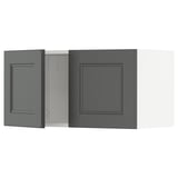 SEKTION Gabinete de pared+2 puertas, blanco/Axstad gris oscuro, 30x15x15 "