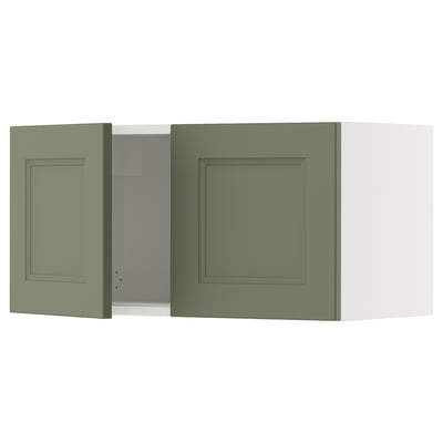 SEKTION Gabinete de pared+2 puertas, blanco/Axstad gris-verde, 30x15x15 "