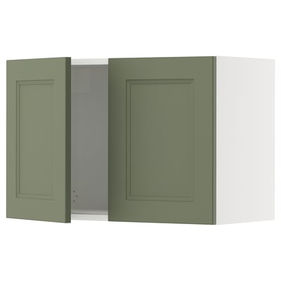 SEKTION Gabinete de pared+2 puertas, blanco/Axstad gris-verde, 30x15x20 "