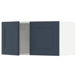 SEKTION Gabinete de pared+2 puertas, blanco Axstad/mate azul, 30x15x15 "