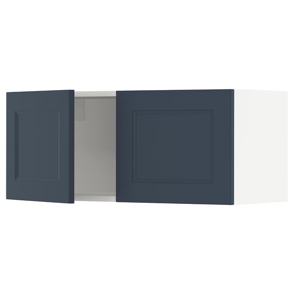 SEKTION Gabinete de pared+2 puertas, blanco Axstad/mate azul, 36x15x15 "