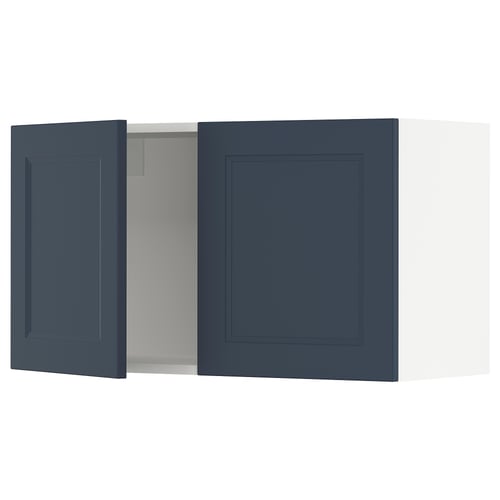 SEKTION Gabinete de pared+2 puertas, blanco Axstad/mate azul, 36x15x20 "