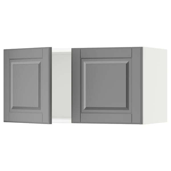 SEKTION Gabinete de pared+2 puertas, blanco/Bodbyn gris, 30x15x15 "