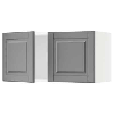 SEKTION Gabinete de pared+2 puertas, blanco/Bodbyn gris, 30x15x15 "