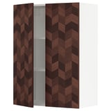 SEKTION Gabinete de pared+2 puertas, blanco Hasslarp/marrón con diseño, 30x15x40 "