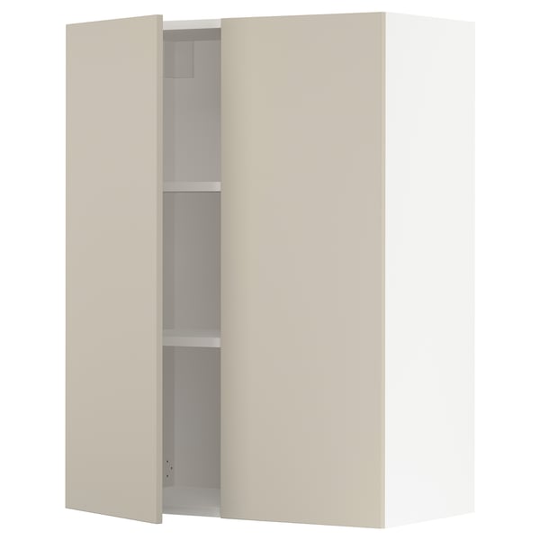 SEKTION Gabinete de pared+2 puertas, blanco/Havstorp beige, 30x15x40 "