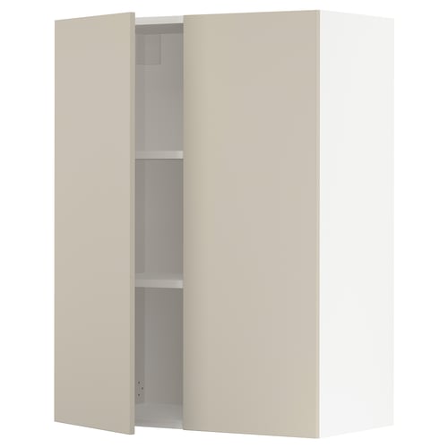 SEKTION Gabinete de pared+2 puertas, blanco/Havstorp beige, 30x15x40 "