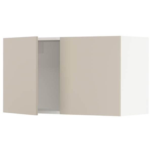 SEKTION Gabinete de pared+2 puertas, blanco/Havstorp beige, 36x15x20 "
