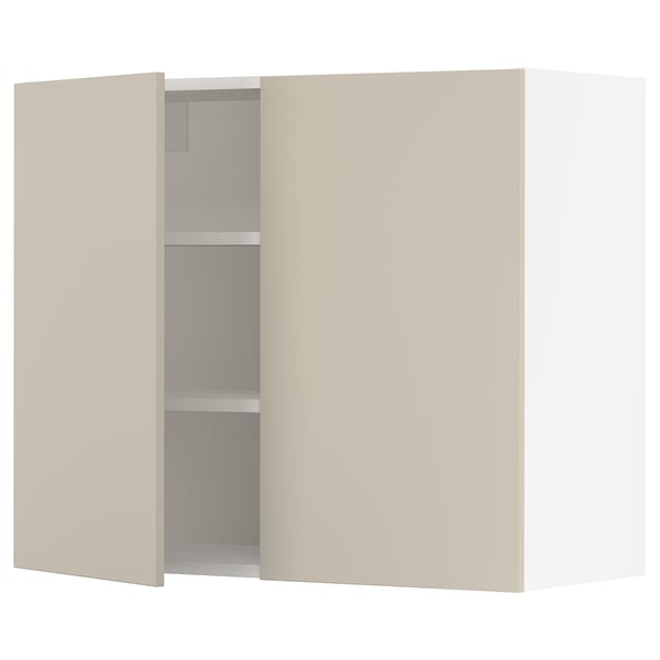 SEKTION Gabinete de pared+2 puertas, blanco/Havstorp beige, 36x15x30 "