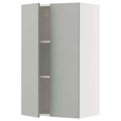 SEKTION Gabinete de pared+2 puertas, blanco/Havstorp gris claro, 24x15x40 "