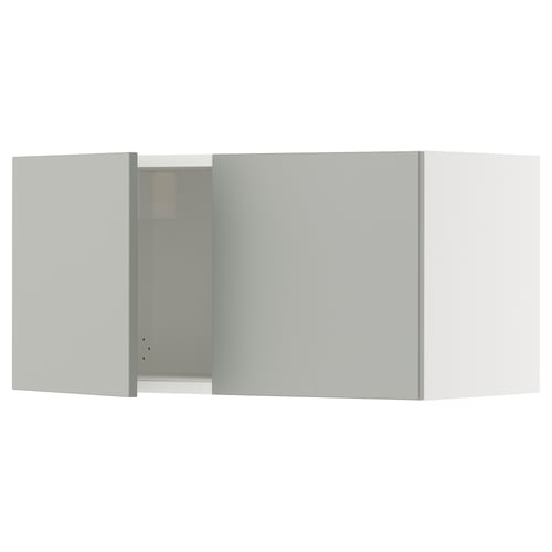 SEKTION Gabinete de pared+2 puertas, blanco/Havstorp gris claro, 30x15x15 "