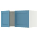 SEKTION Gabinete de pared+2 puertas, blanco/Lerhyttan azul, 30x15x15 "