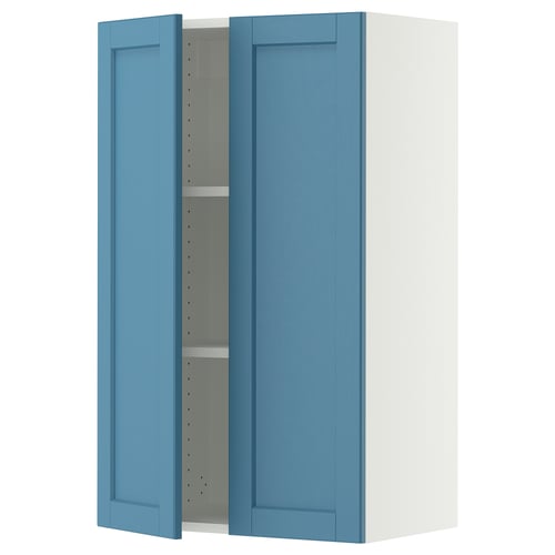 SEKTION Gabinete de pared+2 puertas, blanco/Lerhyttan azul, 24x15x40 "