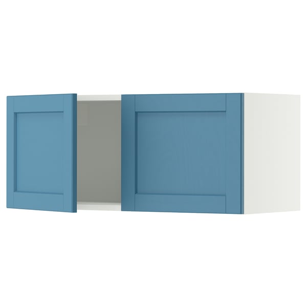 SEKTION Gabinete de pared+2 puertas, blanco/Lerhyttan azul, 36x15x15 "