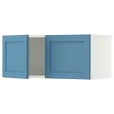 SEKTION Gabinete de pared+2 puertas, blanco/Lerhyttan azul, 36x15x15 "