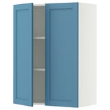 SEKTION Gabinete de pared+2 puertas, blanco/Lerhyttan azul, 30x15x40 "