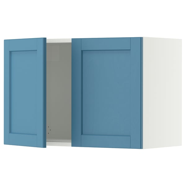SEKTION Gabinete de pared+2 puertas, blanco/Lerhyttan azul, 30x15x20 "