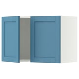 SEKTION Gabinete de pared+2 puertas, blanco/Lerhyttan azul, 30x15x20 "