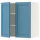 SEKTION Gabinete de pared+2 puertas, blanco/Lerhyttan azul, 30x15x30 "