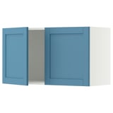 SEKTION Gabinete de pared+2 puertas, blanco/Lerhyttan azul, 36x15x20 "