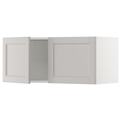 SEKTION Gabinete de pared+2 puertas, blanco/Lerhyttan gris claro, 36x15x15 "
