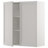 SEKTION Gabinete de pared+2 puertas, blanco/Lerhyttan gris claro, 36x15x40 "