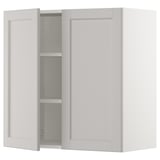 SEKTION Gabinete de pared+2 puertas, blanco/Lerhyttan gris claro, 30x15x30 "