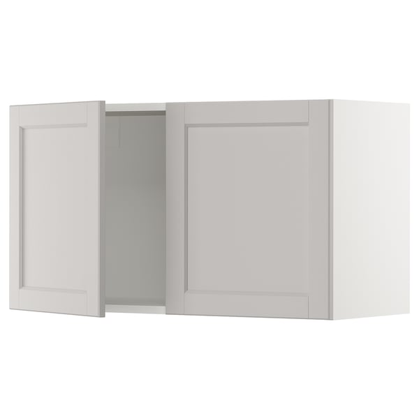 SEKTION Gabinete de pared+2 puertas, blanco/Lerhyttan gris claro, 36x15x20 "